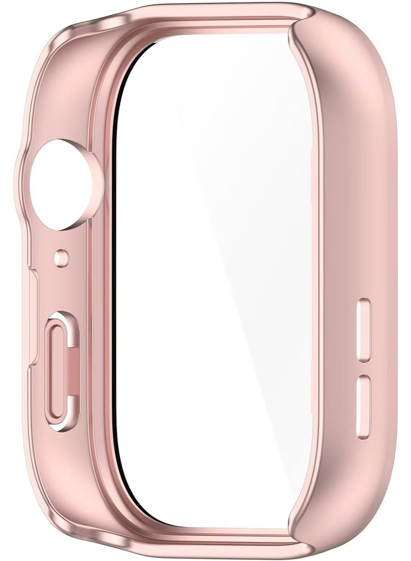 Case for Huawei Watch Fit 3, PC + Screen Tempered Film Combination, All-Inclusive Watch Case, Shock Resistant, Case Cover for Huawei Watch Fit 3 Smartwatch.Frosted Pink - Image 3