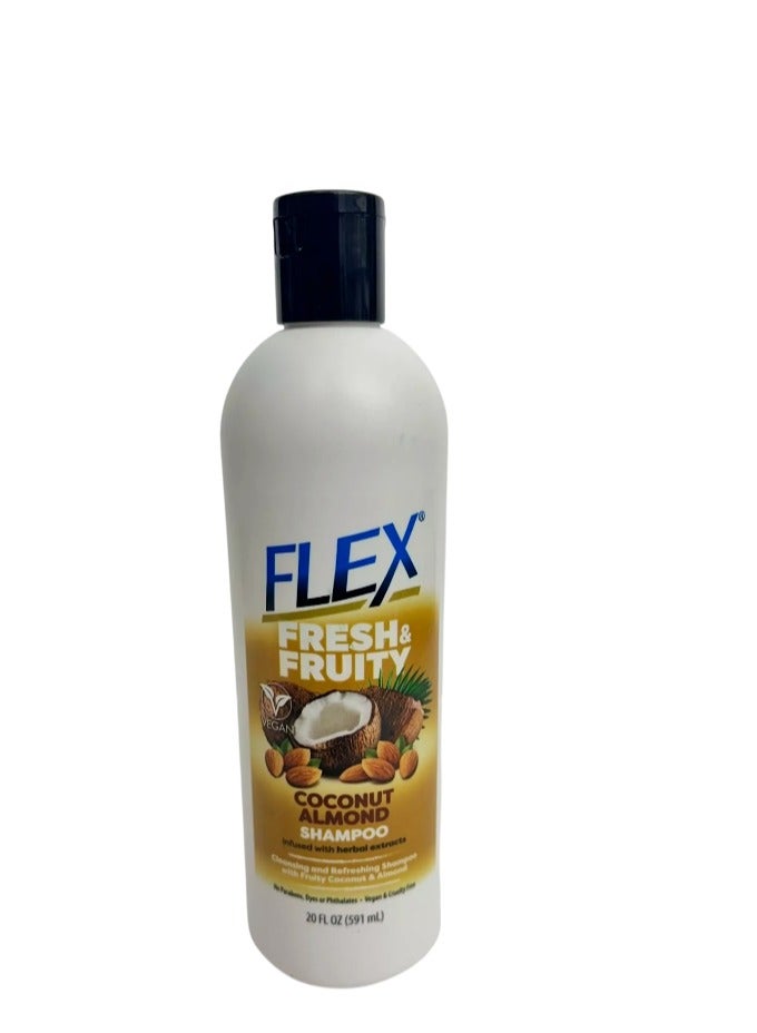 Flex Fresh And Fruity Body Building Vitamin Protein Coconut Almond Shampoo 591 ML