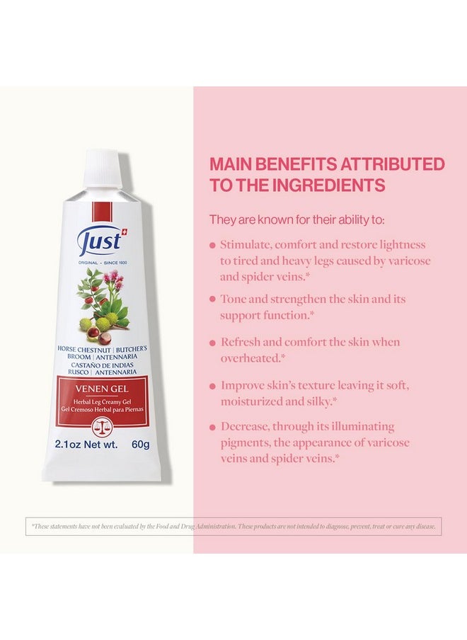SwissJust - Swiss Just Original Horse Chestnut Venen Gel. Herbal Leg Creamy Leg 60Grams - Image 1