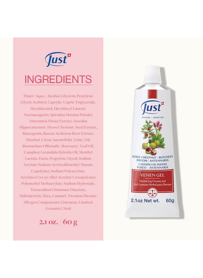 SwissJust - Swiss Just Original Horse Chestnut Venen Gel. Herbal Leg Creamy Leg 60Grams - Image 1