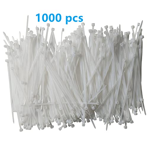 BBDOU Zip Ties 4 inch 1000 pcs Cable Zip Ties with 18 Pounds Tensile Strength, White Cable Ties, Self-Locking Nylon Tie Wraps for Indoor and Outdoor (4 inch 1000 pcs, White) - Image 5