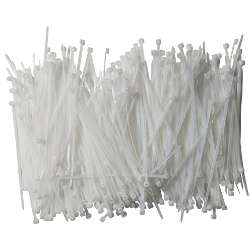 BBDOU Zip Ties 4 inch 1000 pcs Cable Zip Ties with 18 Pounds Tensile Strength, White Cable Ties, Self-Locking Nylon Tie Wraps for Indoor and Outdoor (4 inch 1000 pcs, White) - Image 1