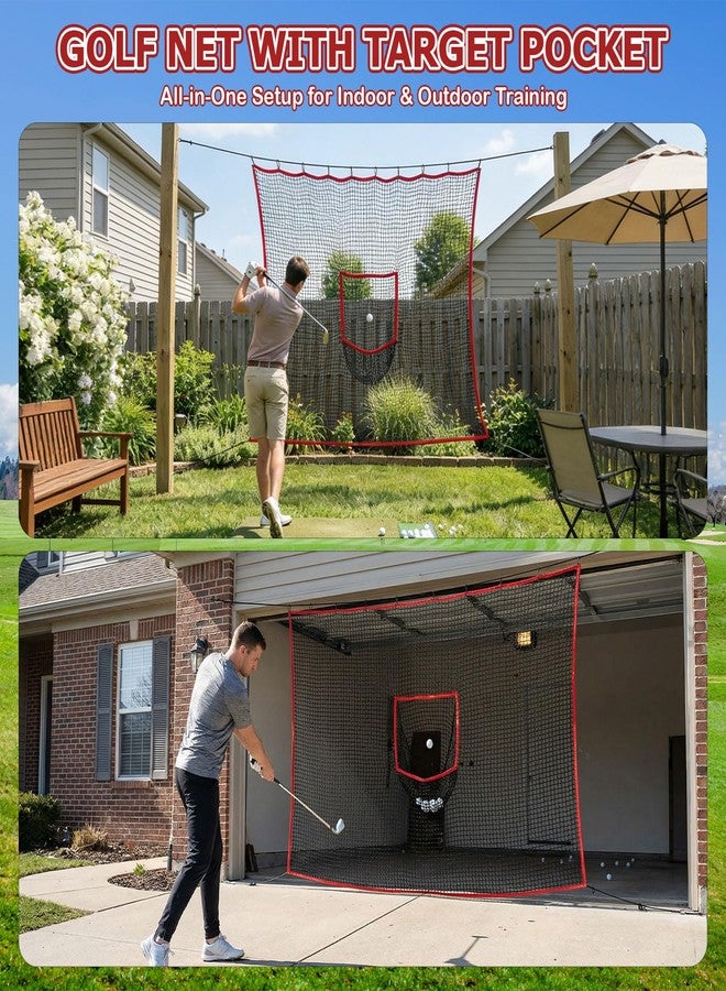 NewShot Golf Net with Target Pocket,10ft |15ft Disc Golf Practice Driving Nets - Image 3