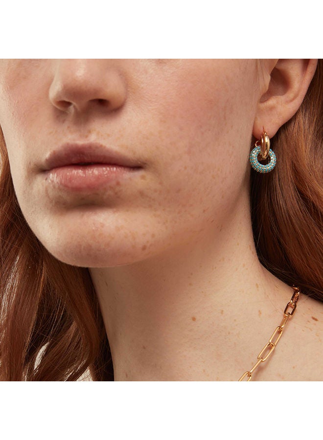 ORELIA LONDON Pave Interlocking Doughnut Hoop Earrings TRQ  - Image 4