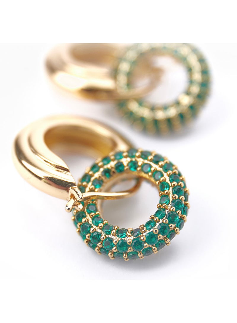 ORELIA LONDON Pave Interlocking Doughnut Hoop Earrings TRQ  - Image 5