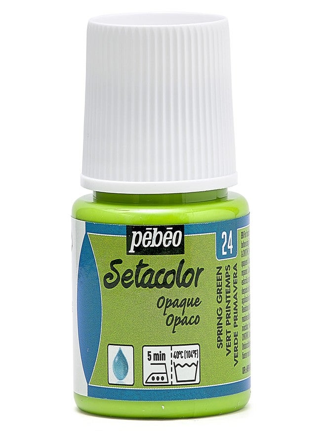 Pebeo Setacolor Opaque Fabric Paint 45-Milliliter Bottle, Spring Green - Image 1