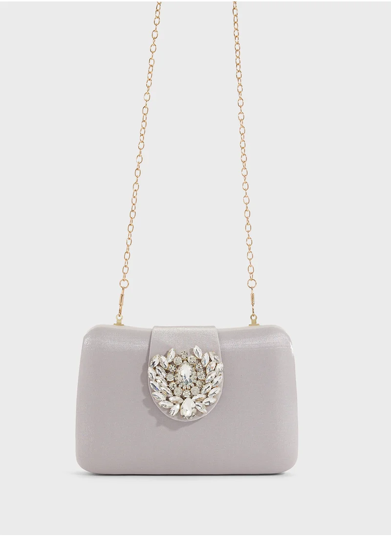 Khizana Rhinestone Detail Clutch Bag