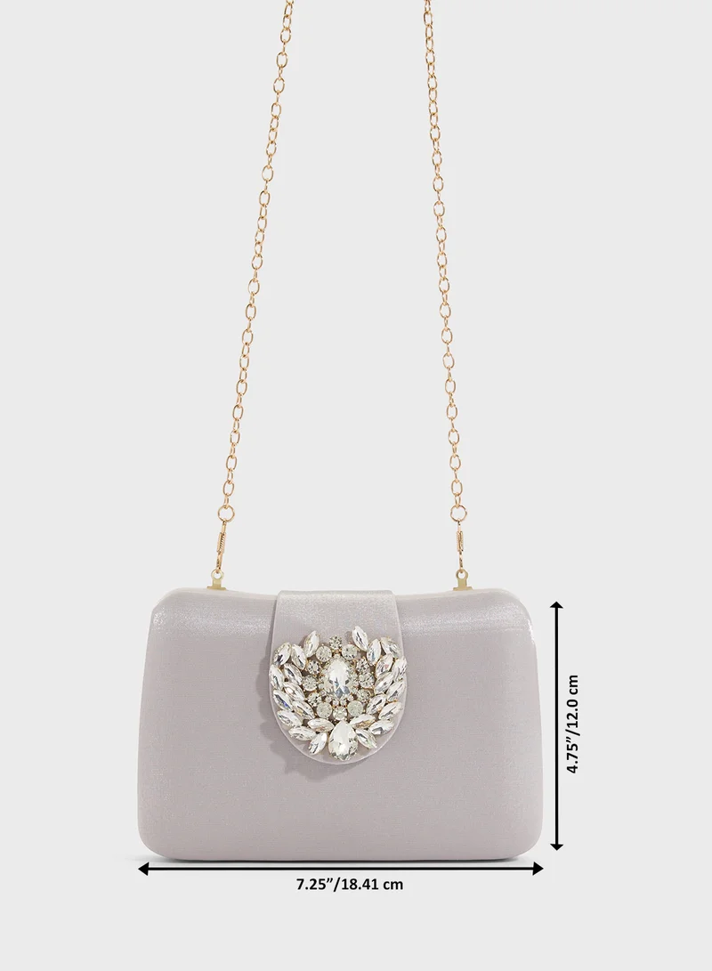 خزانة Rhinestone Detail Clutch Bag
