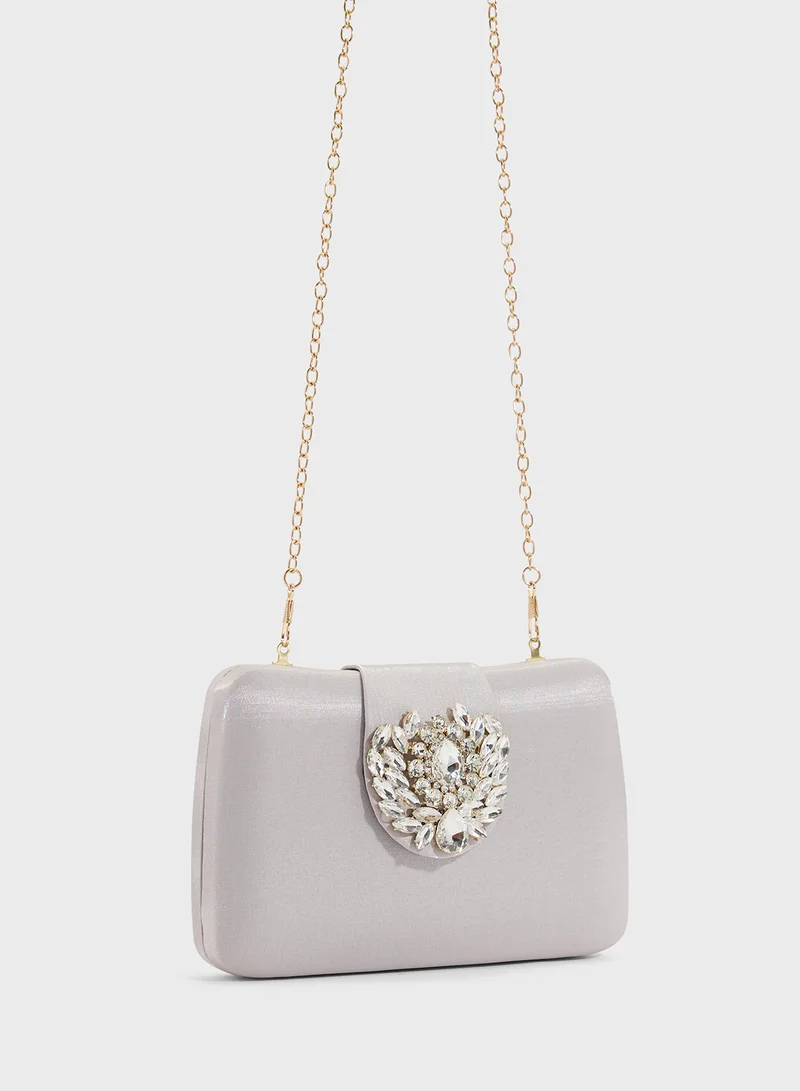 خزانة Rhinestone Detail Clutch Bag
