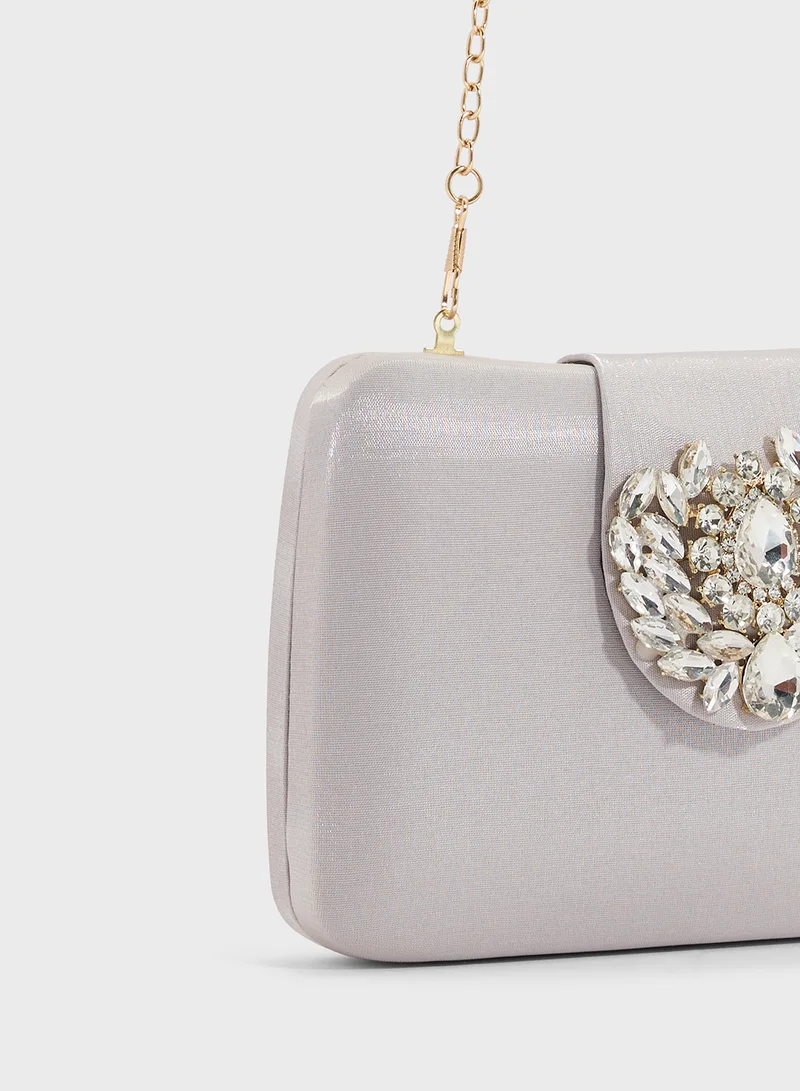 خزانة Rhinestone Detail Clutch Bag