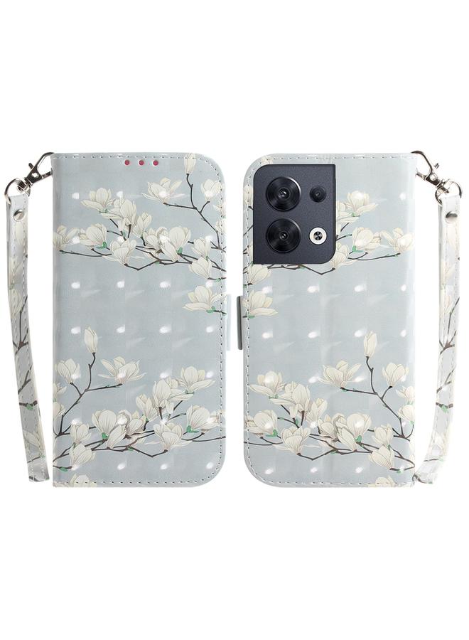 The Bros Case For OPPO Reno8 3D Colored Horizontal Flip Leather Phone Case