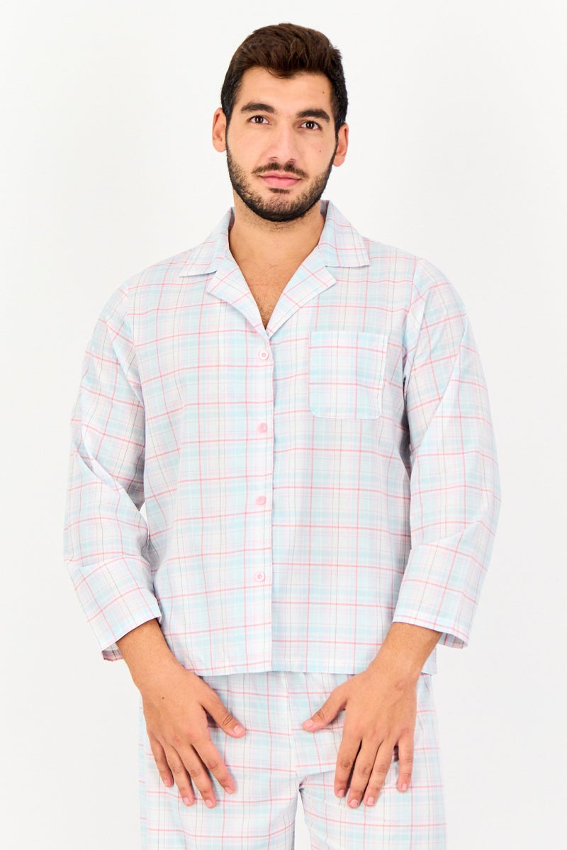 English Laundry Men 2 Pieces Checkered Top And Pajama Pants Set, Multicolor - Image 2