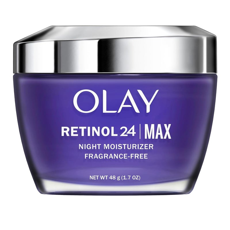 Olay Retinol Face Moisturizer 24 MAX AntiAging Night Cream for Women FragranceFree Non Greasy AntiWrinkle Smooth Fine Lines Tightening Hydrating Skin Care Peptides Glycerin 17 Oz