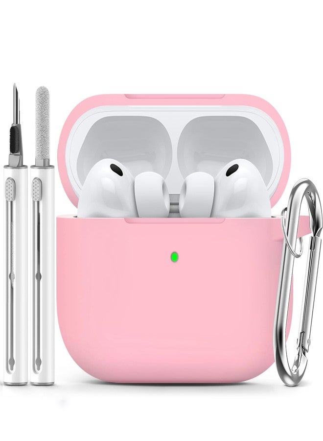 Ljusmicker for AirPods Pro 3 Case 2025 with Cleaner Kit,Soft Silicone Protective Cases for Apple AirPods Pro 3rd Generation Case for Women Men,AirPod Pro 3 Cases Cover Accessories with Keychain-Pink - Image 1