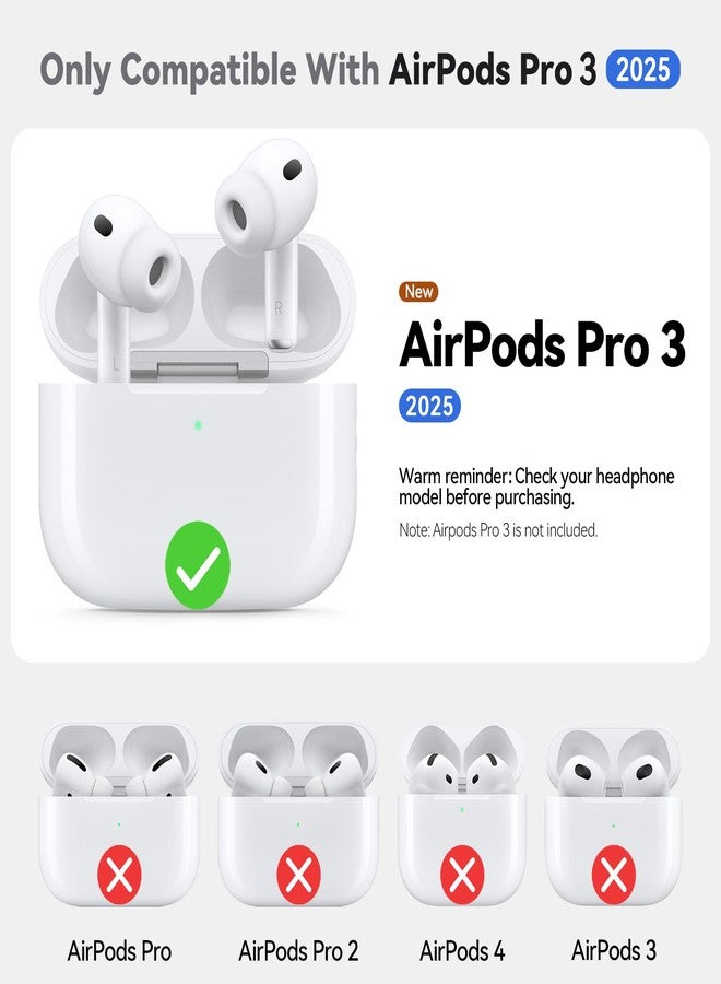 Ljusmicker for AirPods Pro 3 Case 2025 with Cleaner Kit,Soft Silicone Protective Cases for Apple AirPods Pro 3rd Generation Case for Women Men,AirPod Pro 3 Cases Cover Accessories with Keychain-Pink - Image 2