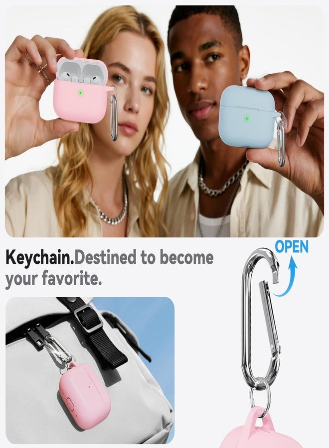 Ljusmicker for AirPods Pro 3 Case 2025 with Cleaner Kit,Soft Silicone Protective Cases for Apple AirPods Pro 3rd Generation Case for Women Men,AirPod Pro 3 Cases Cover Accessories with Keychain-Pink - Image 5