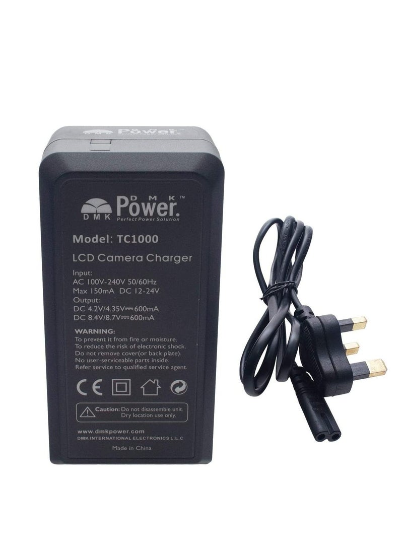 DMK Power EN-EL8 730mAh Camera Battery with TC1000 LCD Battery Charger Compatible with Nikon Coolpix P1 P2 S1 S2 S3 S5 S6 S7 S7c Coolpix S8 S9 S50 S51 S51c S52 S52c Cool-Station MV-11 MV-121