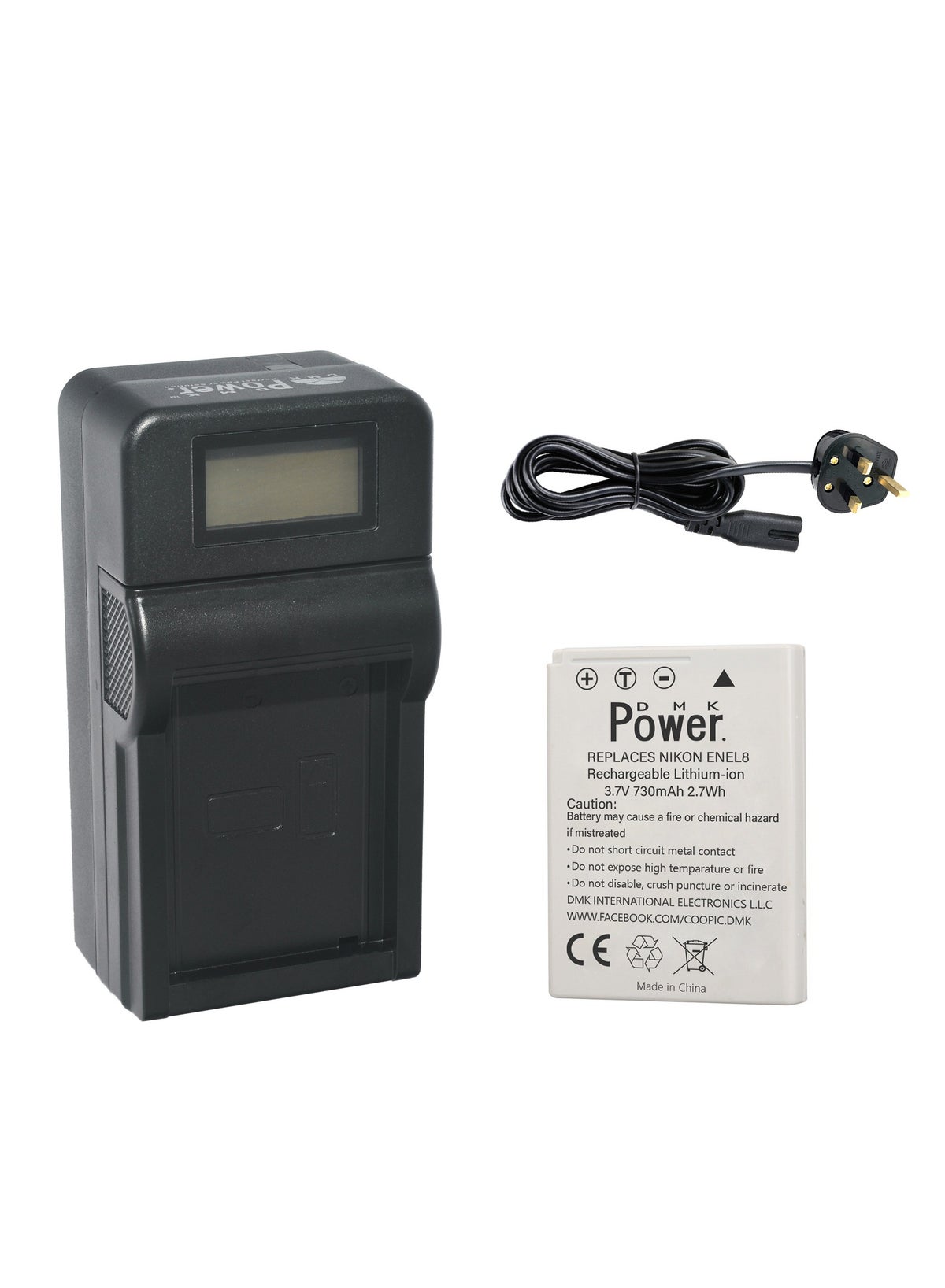 DMK Power DMK Power en-el8 Camera Battery With TC1000 Lcd Battery Charger 730mAh ZA1273FF54BAFD3BC1657Z