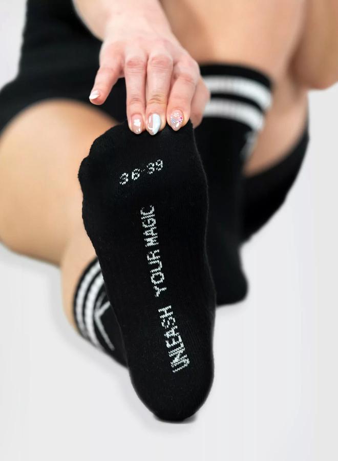 Wizard Pack of 3 - Black Stripes Crew Cotton Socks - Image 2