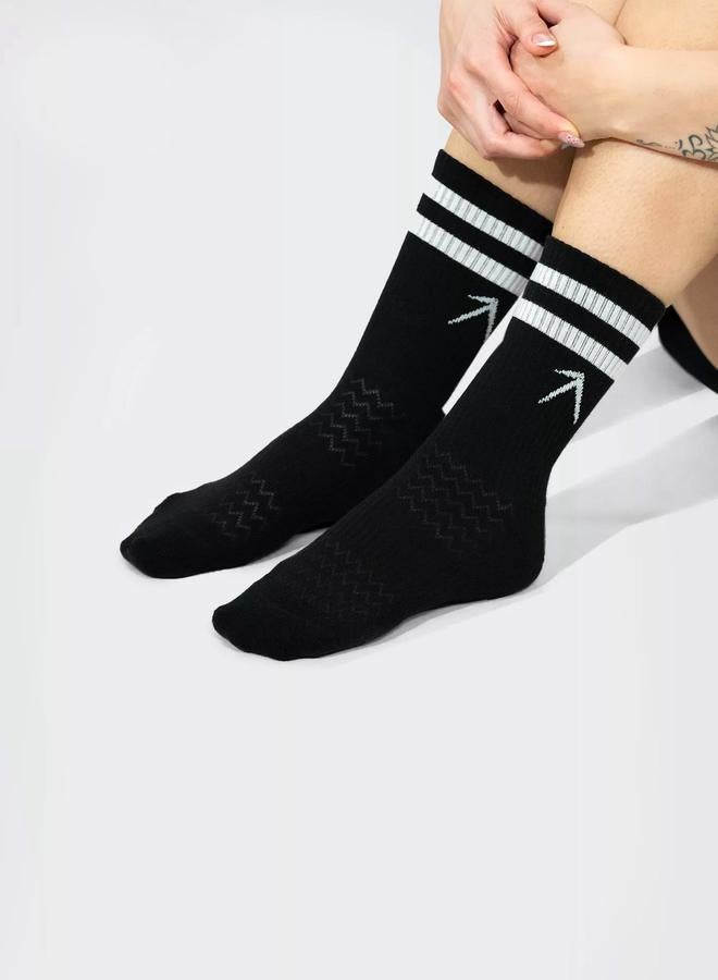 Wizard Pack of 3 - Black Stripes Crew Cotton Socks - Image 3