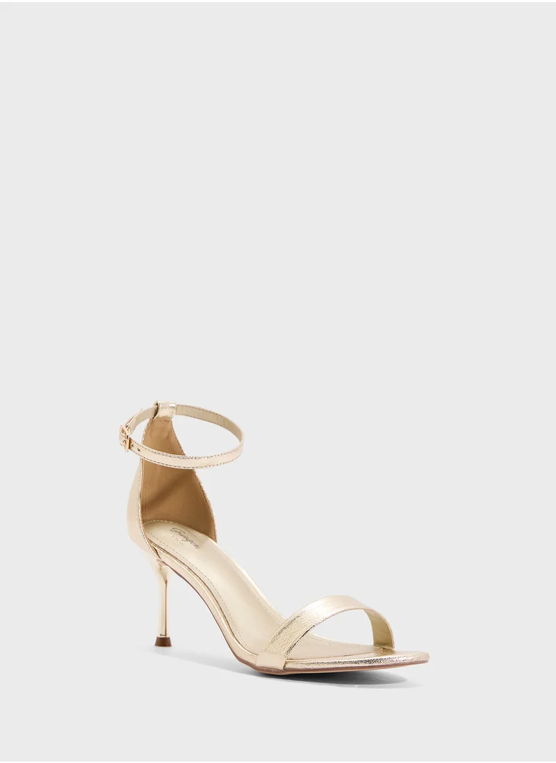 جينجر Double Strap Heeled Sandal