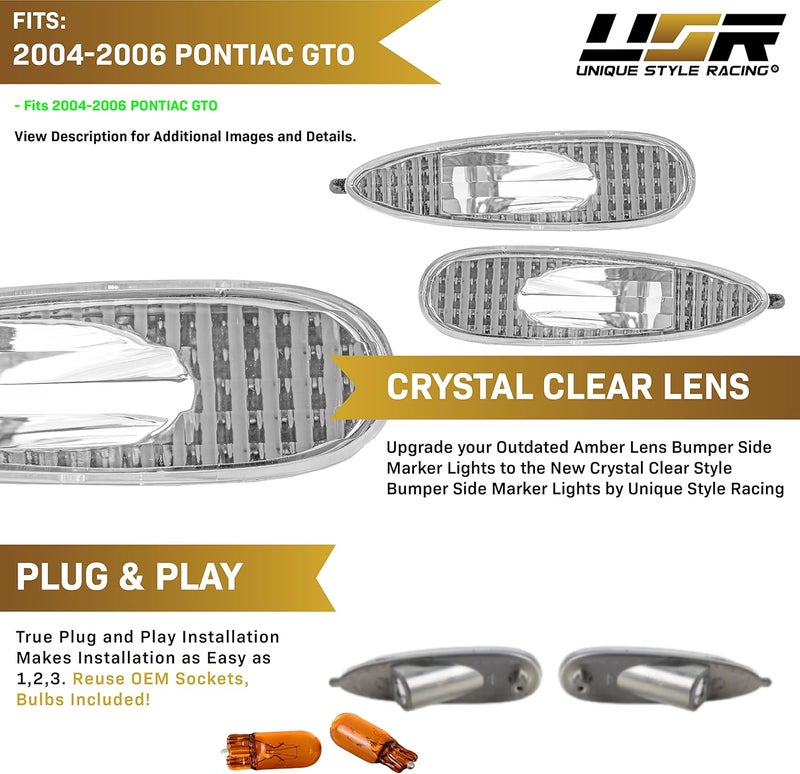 USR UNIQUE STYLE RACING USR 04-06 GTO Side Marker Lights Set - Image 3
