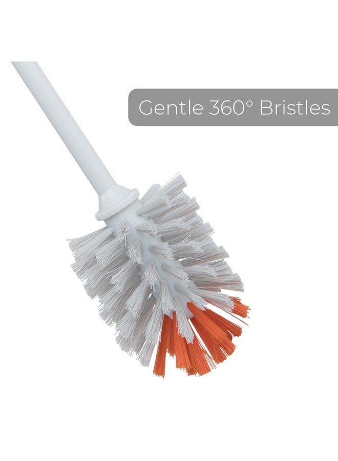 Smart Design Smart Design Bottle Brush - Non-Slip Handle - Long Lasting Bristles - Dishwasher Safe - Cleans Water Bottles, Pitchers, Carafes, Vases - 10.5" Long - Gray & Sunset Orange - Image 3