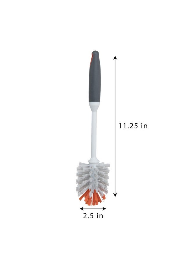 Smart Design Smart Design Bottle Brush - Non-Slip Handle - Long Lasting Bristles - Dishwasher Safe - Cleans Water Bottles, Pitchers, Carafes, Vases - 10.5" Long - Gray & Sunset Orange - Image 4