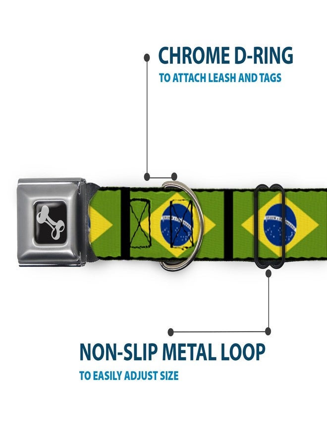 Buckle Down Buckle-Down Seatbelt Buckle Dog Collar - Brazil Flags - 1.5" Wide - Fits 18-32" Neck - Large - Image 5