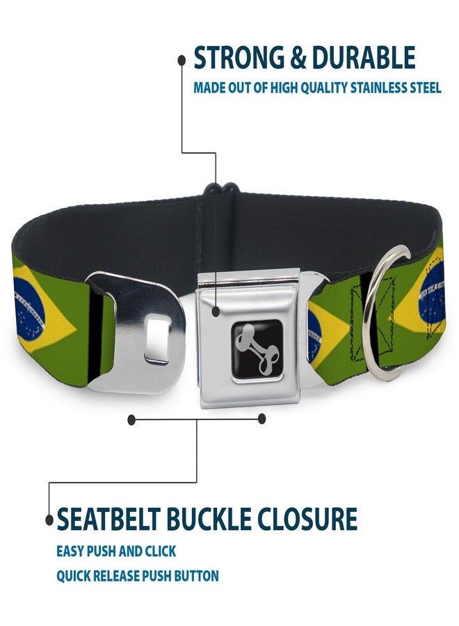 Buckle Down Buckle-Down Seatbelt Buckle Dog Collar - Brazil Flags - 1.5" Wide - Fits 18-32" Neck - Large - Image 4