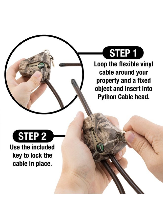 Master Lock Master Lock Cable Lock, Python Adjustable Keyed Cable Lock, 6 ft. Long Cable, 2 Pack Mossy Oak Country DNA Camouflage  - Image 3