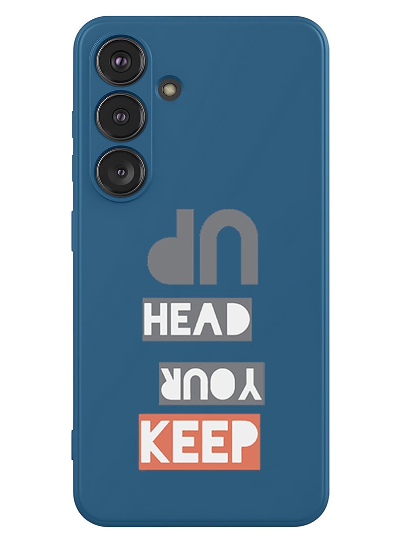 Theodor Protective Slim Fit Case Liquid Silicone Cover with Full Body Protection Anti-Scratch Shockproof Case For Samsung Galaxy S25 (Blue) - Keep your head up - Image 1