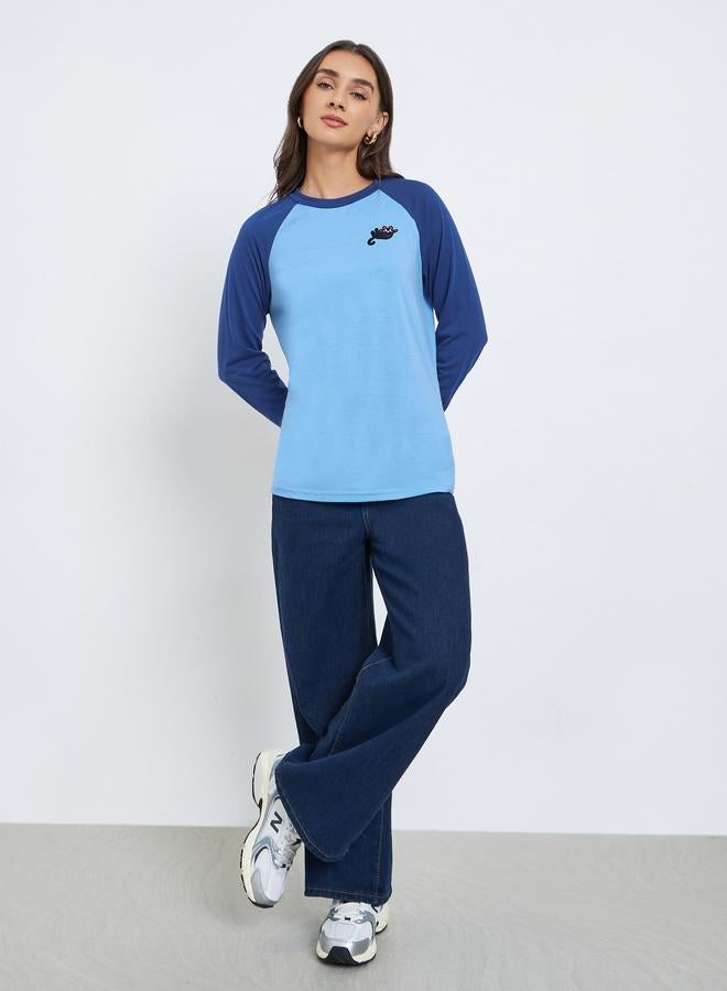 Styli Color Block Raglan Sleeve T-Shirt - Image 2