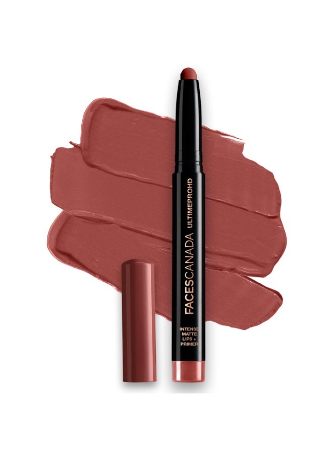 Facescanada FACES CANADA Ultime Pro HD Intense Matte Lipstick + Primer - Natural Coco (Brown), 1.4g | 9HR Long Stay | Flawless HD Matte Finish | Intense Color | Lightweight | Smooth Glide | Primer Infused - Image 1