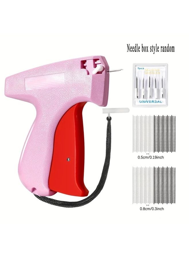 Pink Red Stitch Gun For Clothes Handheld Quick Clothing Fixer With 6 Needles Fasteners - Image 1