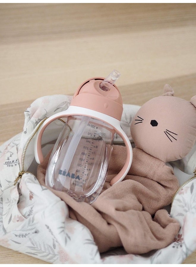 BEABA BÃ©aba Straw Sippy Cup, Sippy Cup with Removable Handles, Sippy Cup with Straw, Baby Straw Cup, Toddler Cup for Toddlers 1-3 Years, Toddler Straw Cups, 8+ months, 10 oz, Rose - Image 5