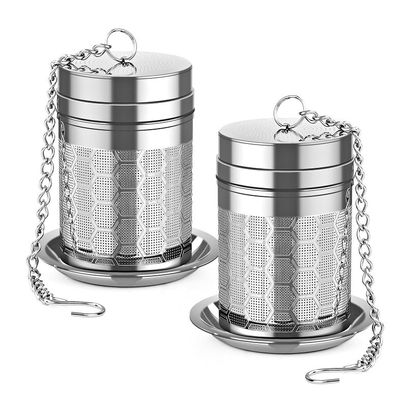 LULLATTI Tea Infusers for Loose Tea, (2 Pack) 18/8 Stainless Steel Tea Strainer Set, Extra Fine Mesh Tea Steeper for Brew Tea, Spices & Seasoning - Image 1