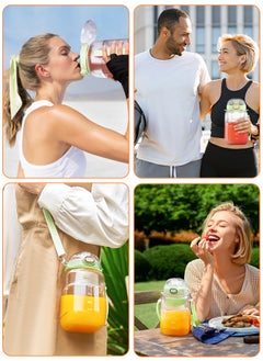 Kawu Portable Juicer Blender Bottle, 33.8oz/1000ml Personal Size Blender for Fruits, Smoothies, Shakes, Rechargeable USB-C,Lid Straw&Strap， Mini Blender Protein Shaker Bottle for Outdoor Camping Travel Gym  - Image 4
