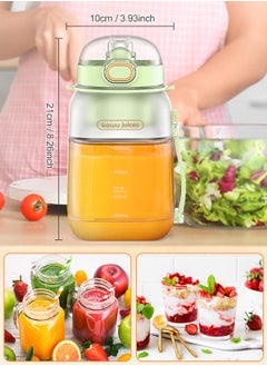 Kawu Portable Juicer Blender Bottle, 33.8oz/1000ml Personal Size Blender for Fruits, Smoothies, Shakes, Rechargeable USB-C,Lid Straw&Strap， Mini Blender Protein Shaker Bottle for Outdoor Camping Travel Gym  - Image 5