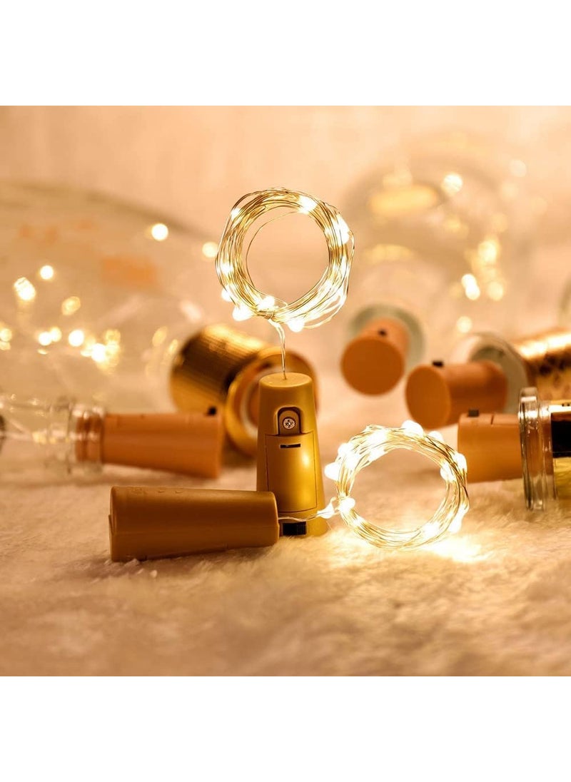 Groeien Groeien Cork Lights for Wine Bottles 20 LED Copper Wire Bottle Lights String Starry LED Lights for Bottle DIY Decor Diwali ChristmasBatteries Included  - Image 3