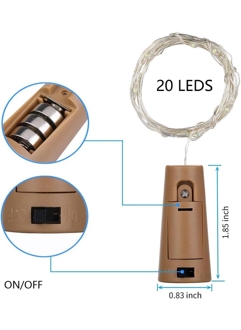 Groeien Groeien Cork Lights for Wine Bottles 20 LED Copper Wire Bottle Lights String Starry LED Lights for Bottle DIY Decor Diwali ChristmasBatteries Included  - Image 5
