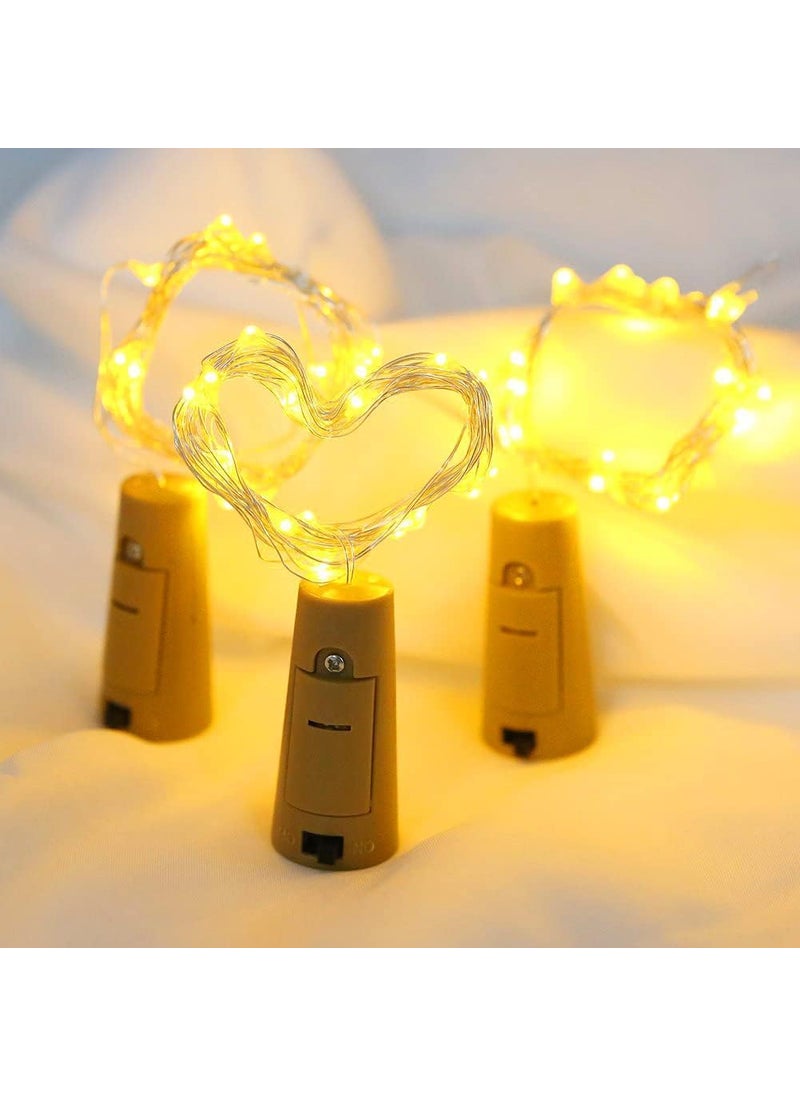 Groeien Groeien Cork Lights for Wine Bottles 20 LED Copper Wire Bottle Lights String Starry LED Lights for Bottle DIY Decor Diwali ChristmasBatteries Included  - Image 1