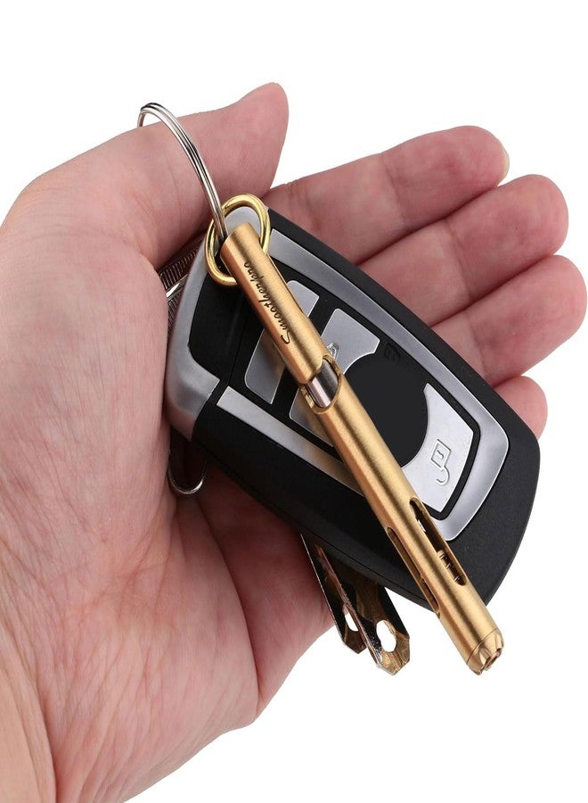 قلم SMOOTHERPRO الصغير، قلم جيب نحاسي للاستخدام اليومي مع سلسلة مفاتيح، طوله 80 مم، صغير الحجم للسفر والمحفظة، يتضمن خرطوشتي حبر بديلتين - أسود كلاسيكي - Image 5