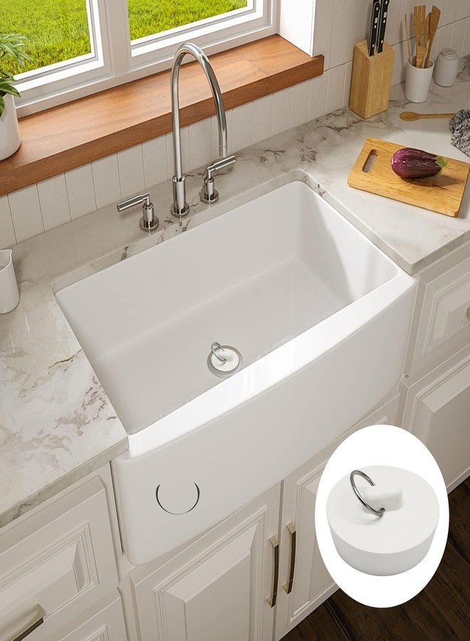 Cionyce 2 Inch Rubber Drain Stopper with Hanging Ring, White, 2 Pack - Image 4