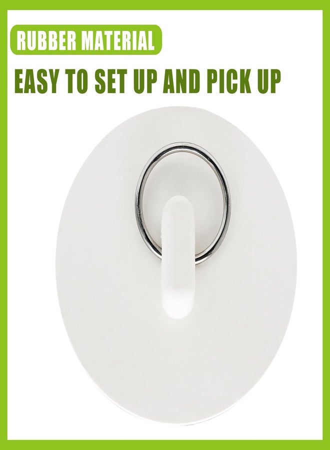 Cionyce 2 Inch Rubber Drain Stopper with Hanging Ring, White, 2 Pack - Image 2