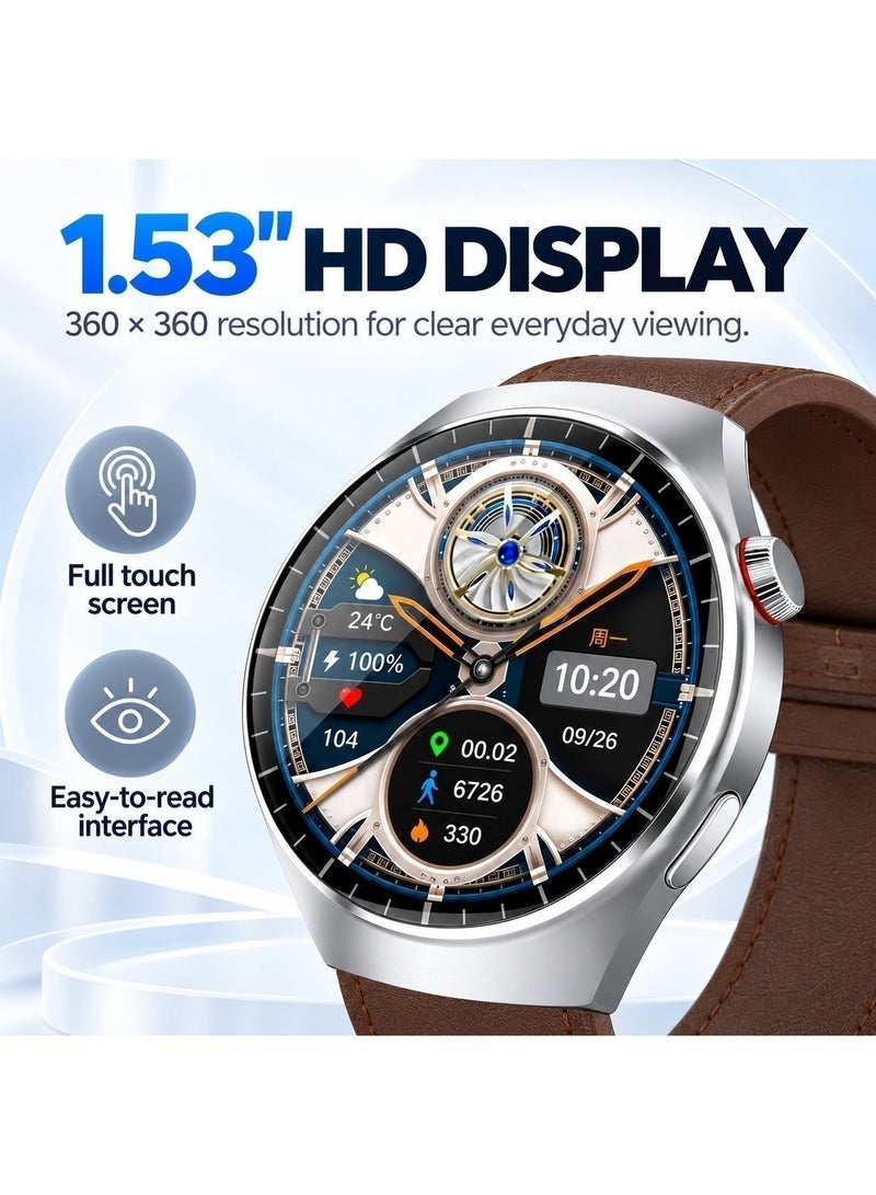 كالوبي ساعة ذكية للرجال بشاشة HD 1.62 بوصة، مكالمات بلوتوث، مقاومة للماء IP67، شحن لاسلكي - Image 4