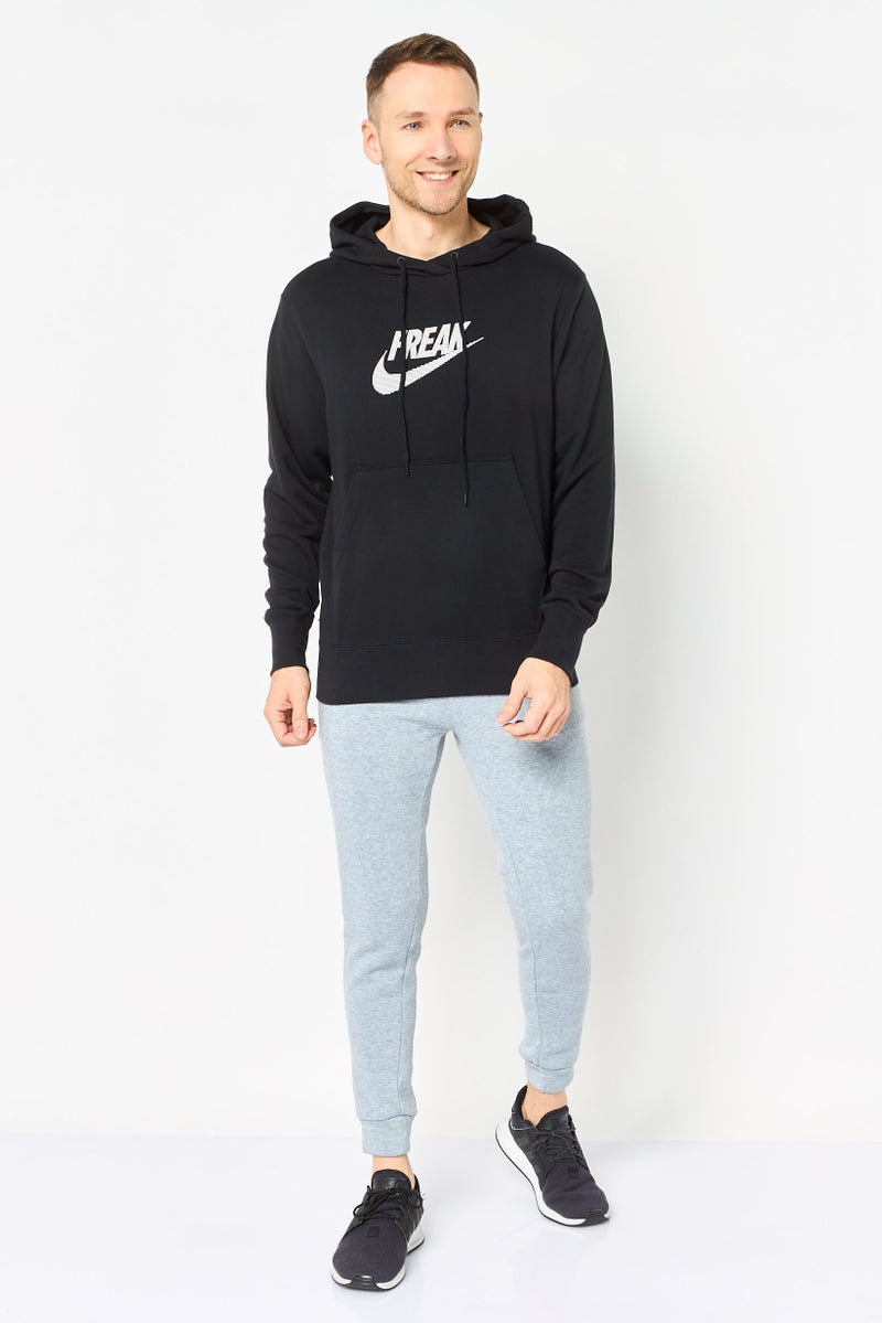 Nike هودي كرة سلة للرجال بأكمام طويلة فضفاضة، أسود - Image 2