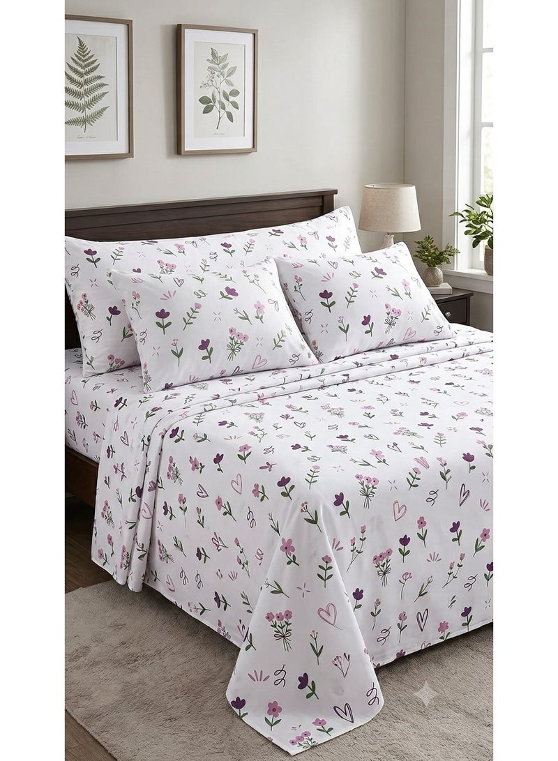 Al-Ameriya fabric sheet set, large bed, 4 pieces, size 240*240