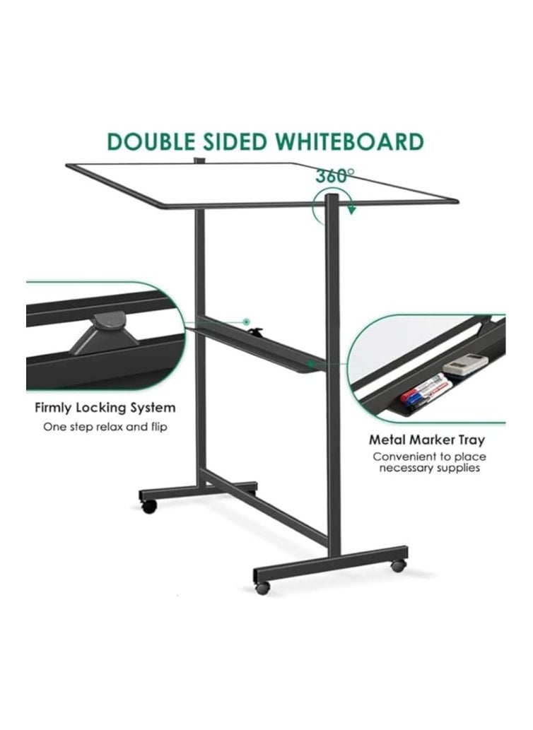 Cool Baby Style - COOLBABY Large Size Rolling Whiteboard 90 * 120cm - Magnetic Whiteboard with Base - Double Sided Adjustable Height Dry Wipe Board - Image 1