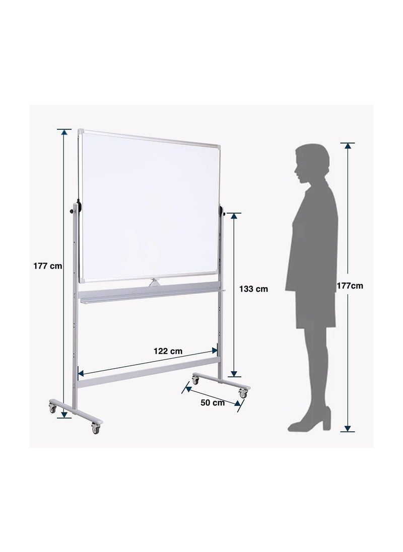 Cool Baby Style - COOLBABY Large Size Rolling Whiteboard 90 * 120cm - Magnetic Whiteboard with Base - Double Sided Adjustable Height Dry Wipe Board - Image 1